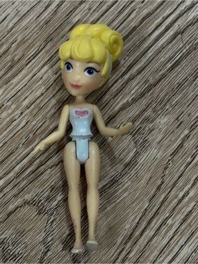 Polly Pocket Disney Princess Cinderella Doll Figure Blue Dress 2016 Mattel